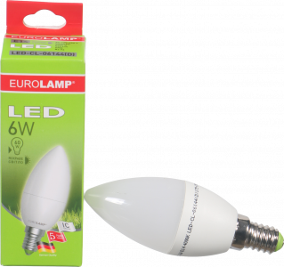Лампа LED EuroLamp свічка біла 6 Вт Е14