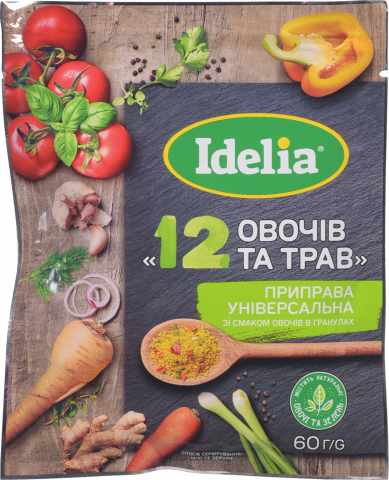 Приправа Idelia універсальна 60 г 12 овочів та трав