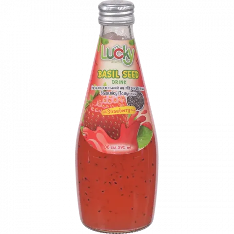 Напій б/алк. Lucky 290 мл Полуниця з насінням базиліку