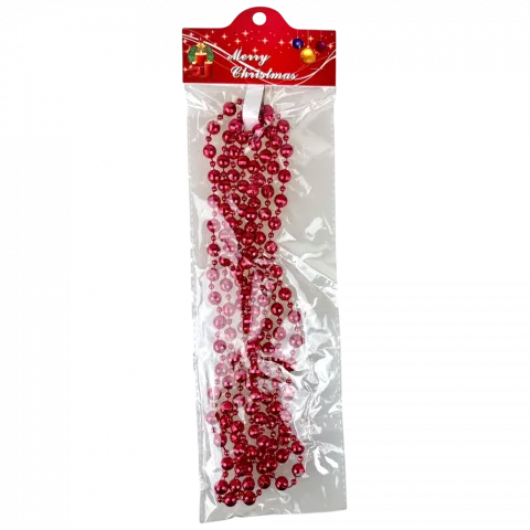 Намисто на ялинку 10мм2,7м червоне арт. XYA030-2.7M 9245 И023