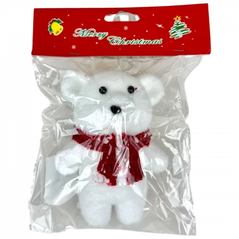 Прикраса ялинкова Білий ведмідь 13 см білий арт. 2025PJ324 9245 И429