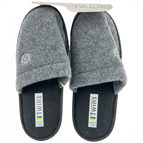 Капці дом. чол. Twins войл. з вишив. графіт р.42/43 15898