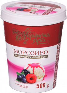 Морозиво Українська зірка 500 г відро з наповнювачем Лісова ягода