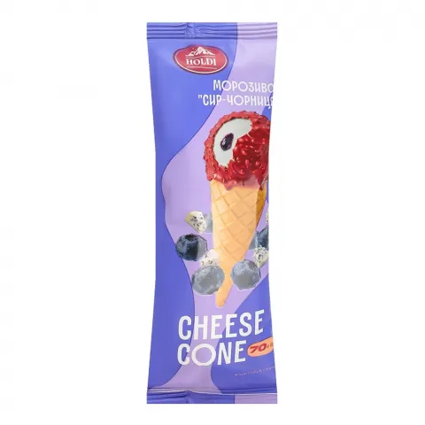 Морозиво Holdi 70 г Cheese Cone дорблю-чорниця