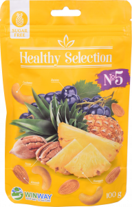 Healthy Selection Суміш горіхів та фруктів 5 (без сахара) 100 г