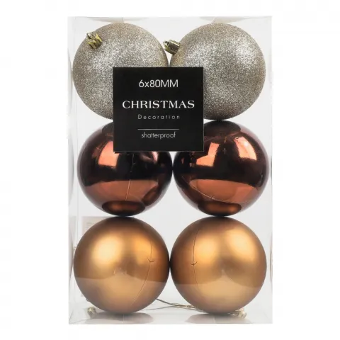 Набір кулі різдв. 6 шт 80мм AVS100840 И752 (КІН)