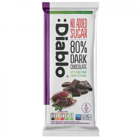 Шоколад Diablo 75 г темний зі стевією 80 И792 (Іспанія)