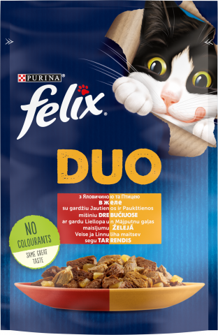 Корм д/котів Фелікс Duo 85 г пак. з яловичиною та птицею