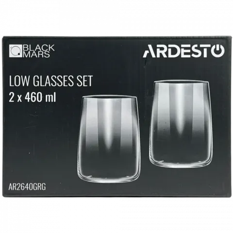 Набір склянок низьких Ardesto 460мл 2шт. сірий AR2640GRG