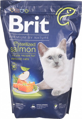 Корм д/котів стериліз. Brit Premium by Nature 1,5 кг з лососем