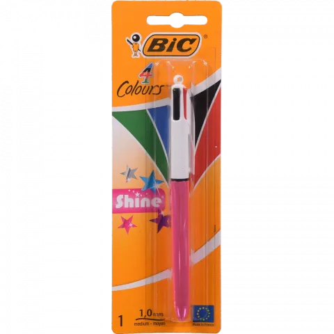 Ручка кулькова Bic 4 кольори Shine блістер