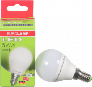 Лампа LED EuroLamp куля біла 5 Вт Е14
