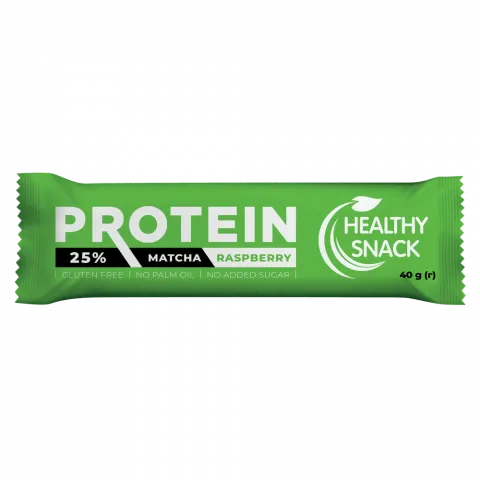 Батончик протеїновий Healthy Snack 25 з малиною та чаєм матча глазурований