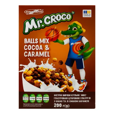 Сухий сніданок Mr. Croco 200 г кульки какао карамель
