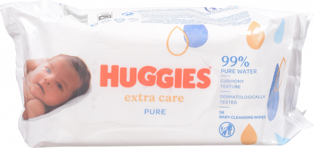 Серветки вологі Huggies 56 шт. Pure Extra Care
