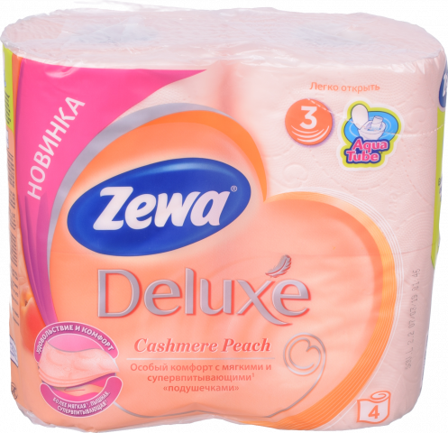 Туалетний папір Zewa 4 шт. Deluxe Персик