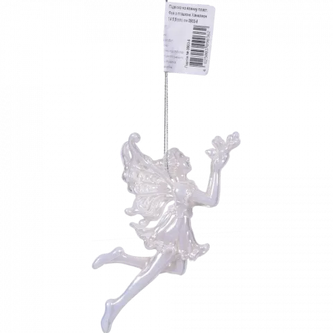 Підвіска на ялинку пласт Фея з пташкою Хамелеон 14х8,5 см 0903-6