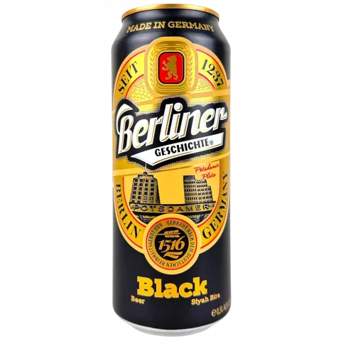 Пиво Berliner Geschichte 0,5л з/б Black Beer т. 4,5И472