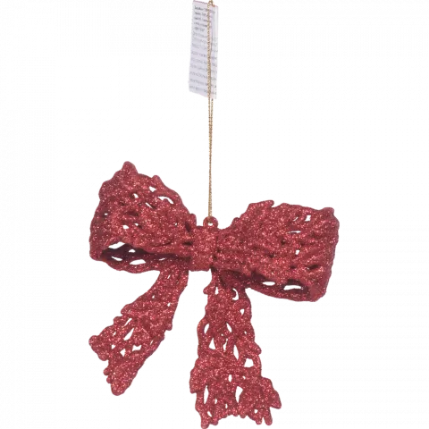 Підвіска на ялинку пласт Бант широкий Блиск 10,5х10,5 см 0503-3