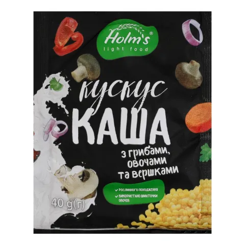 Каша Холмс кускус 40 г з грибами,овочами та вершками