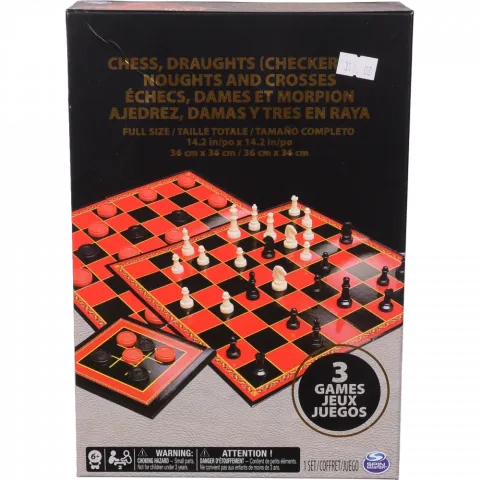 Іграшка Набір з трьох настільних ігор шахи/шашки та хрестики-нолики SM98377/6033146