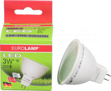 Лампа LED EuroLamp MR16 біла 3 Вт GU5.3