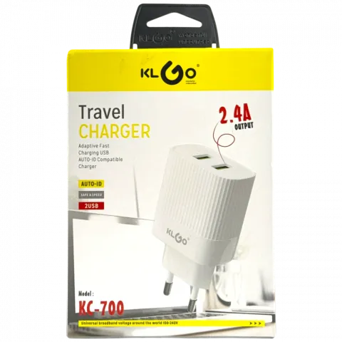 Зарядний пристрій USB U1--5V=1A, U2--5V=2.4A KC-700 арт. 17488-12 И894