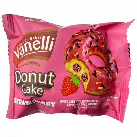 Тістечко VANELLI DONUT 35 г з полуницею И623 (Туреччина)