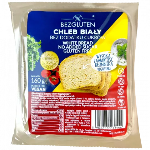 Хліб Bezgluten 160 г білий без глютену И444 (Польща)
