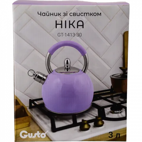 Чайник Gusto Ніка зі свистком 3 л 126956 GT-1413-30