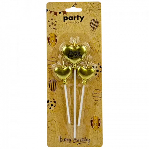 Набір свічок д/т Серця 3шт зол-ср CZ260489 6909 И448