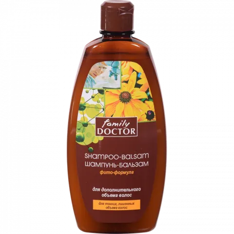 Шампунь-бальзам Family Doctor 500 мл Фіто-формула д/додаткового обє`му волосся