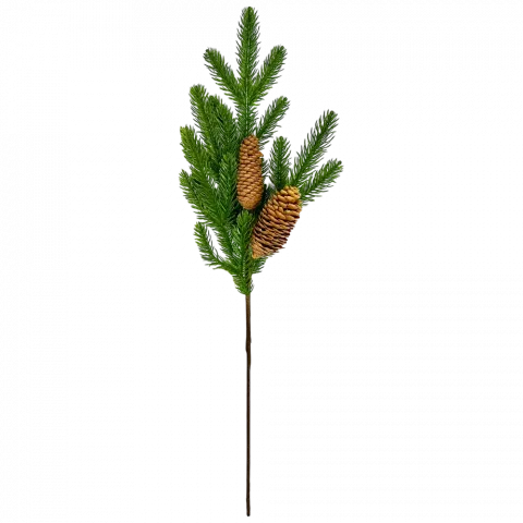 Гілочка хвойна штучна з шишками 65 см арт. 9196-250325 И182