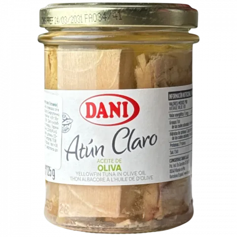 Тунець жовтоперий DANI 190г в олив.олії скло И599(Іспанія)