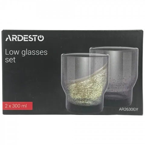 Набір склянок Ardesto Bubble 300мл 2шт. зелений AR2630GY