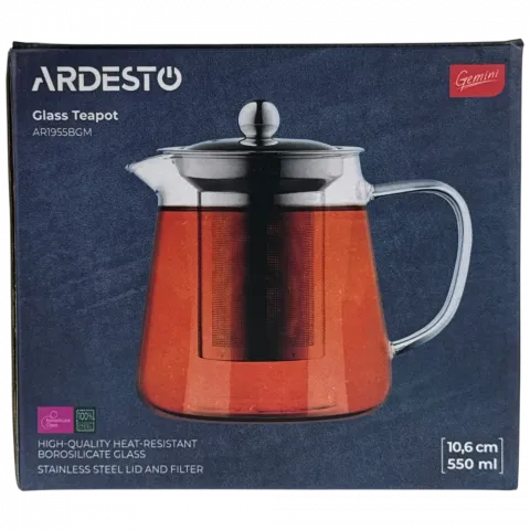 Заварник Ardesto Gemini Milano 550мл прозорий AR1955BGM