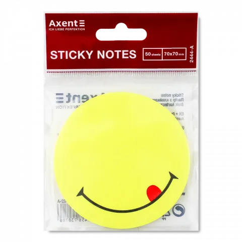 Блок паперу Axent Smile 50 арк. з клейким шаром 70х70 мм 2444-02-A