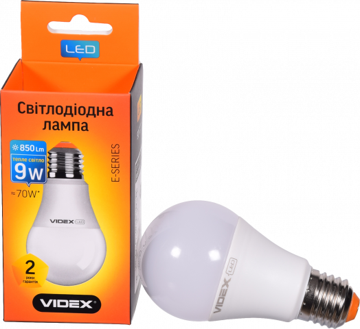 Лампа LED Videx E звичайна жовта 9 Вт Е27