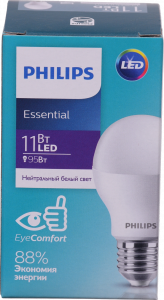 Лампа LED Philips звичайна біла 11 Вт E27