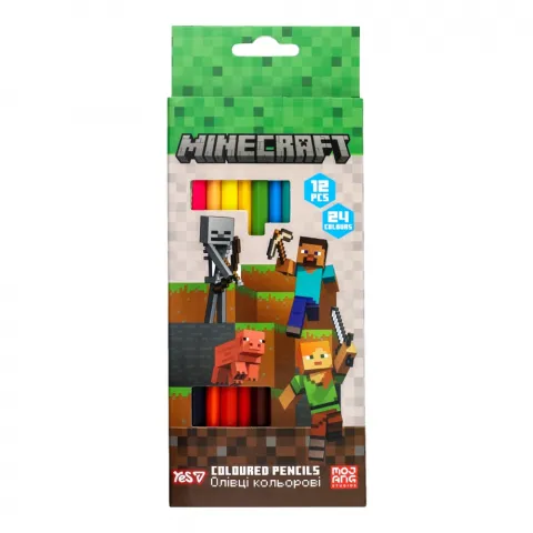 Набір Олівці кольорові Yes Minecraft 12/24 кольорів 290763