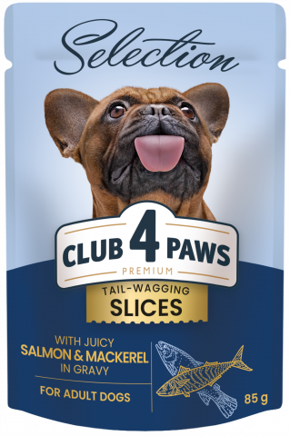 Корм д/собак Клуб 4 лапи 85 г пак. Premium Селекшн з лососем та макреллю в соусі