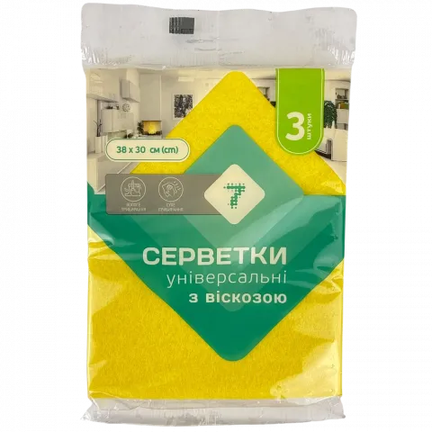 Серветки універсальні з віскозою 7` 3 шт./475`