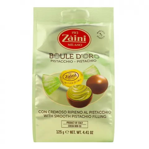 Цукерки ZAINI 125 г Фісташкова золота кулька И453 (Італія)