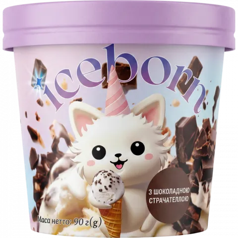 Морозиво Iceborn 90 г Пломбір з шоколадною страчателлою