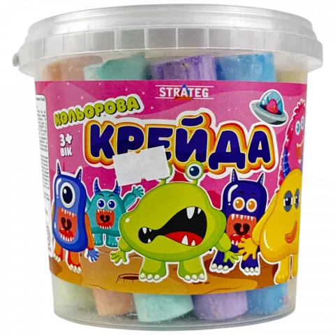 Крейда Strateg Велика кругла кольор. 16шт. 50138