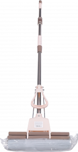 Швабра-губка Комфорт з подв. віджимом 27 см, ручка телескоп 120 см, бежева И873