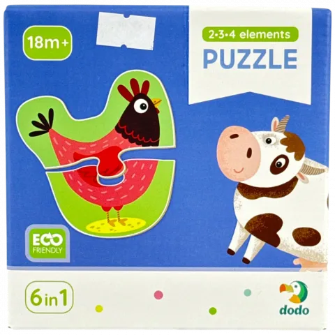 Іграшка Dodo Пазл 2-3-4 ел. Домашні тварини 300152