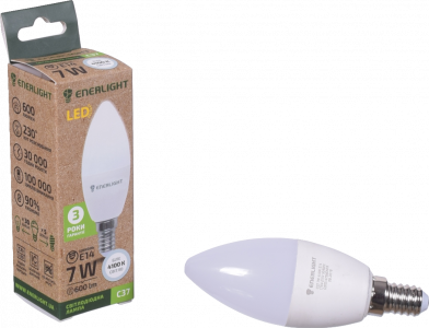 Лампа LED Enerlight свічка біла 7 Вт E14