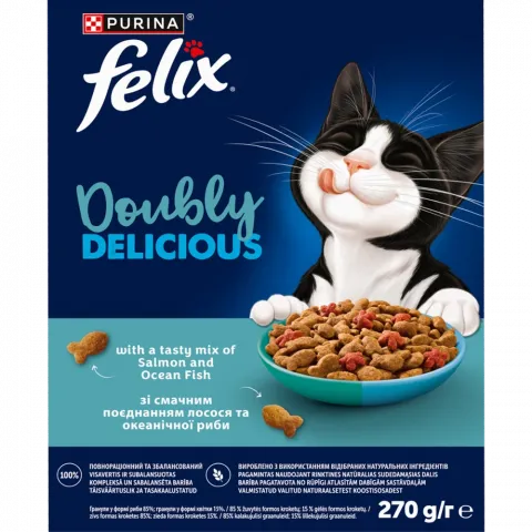 Корм д/котів Фелікс 270 г Doubly Delicious Лосось