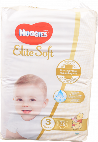 Підг. Huggies 72 шт. Elite Soft/Extra Care 3 (6-10 кг)